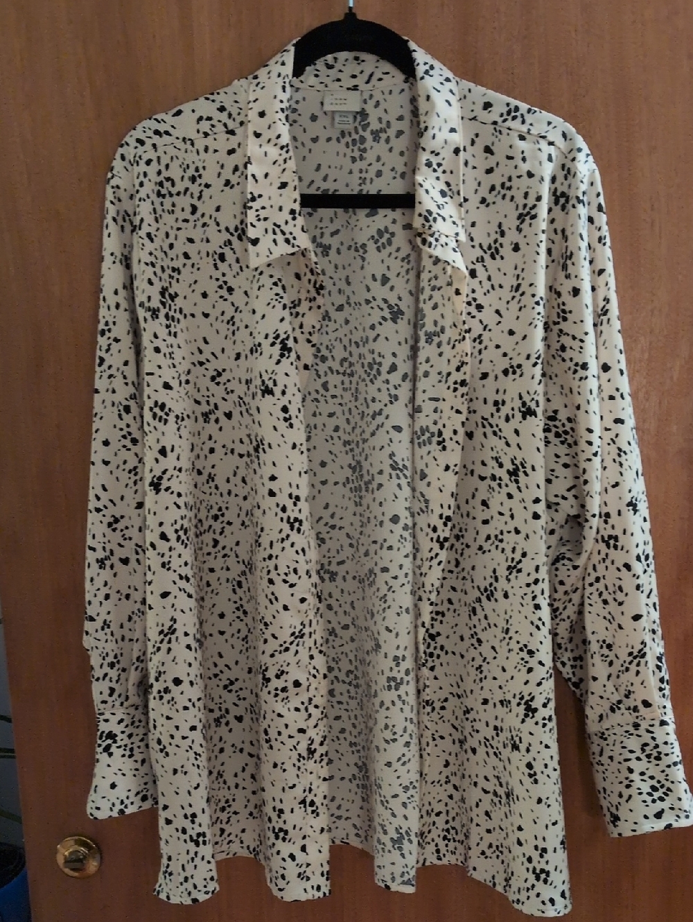 a new day Cream Shirt with Black Speckled Print